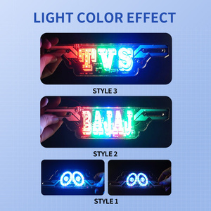 LiuHJG Cadre de <span class=keywords><strong>plaque</strong></span> d'<span class=keywords><strong>immatriculation</strong></span> <span class=keywords><strong>LED</strong></span> noir en plastique de haute qualité pour voiture et <span class=keywords><strong>moto</strong></span> - Product Image 4