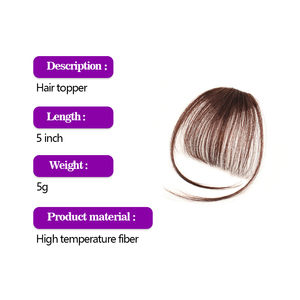 Vente en gros de franges à franges frontales naturelles Extension de <span class=keywords><strong>cheveux</strong></span> à franges synthétiques vaporeuses avec branches postiches - Product Image 2