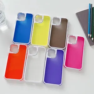 सैमसंग के लिए आईफोन के लिए पारदर्शी रंग सेल फोन केस के साथ ड्रीमलैंड थ्री-इन-वन शुद्ध सफेद बॉर्डर