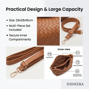 Bolso de Hombro Tejido a Mano de Gran Capacidad, Estilo Hobo, de Primera Calidad, para Uso Diario, Oficina, Trabajo, Compras y Desplazamientos - Product Image 5