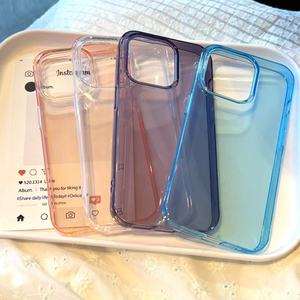 เคสโทรศัพท์สำหรับ iPhone 16 แบบใสสีฟ้าเรียบง่าย มีรูขนาดใหญ่ นุ่ม ป้องกันการกระแทก - Product Image 1