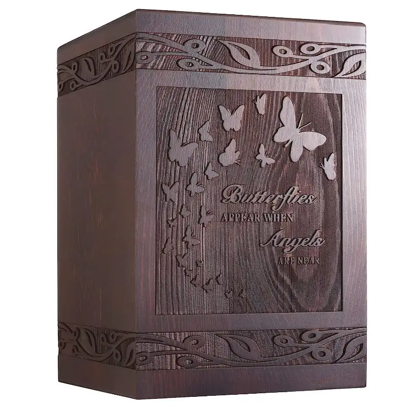 Urnas personalizadas para cenizas humanas, caja de urnas de mariposa tallada en madera, ataúd para cenizas, hombres, mujeres, niños, mascotas, gatos, perros, entierro, funeral