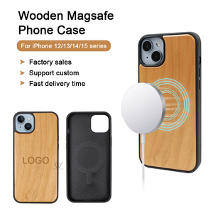 เคสโทรศัพท์ไม้พิมพ์ซับลิเมชันกันกระแทกชาร์จไร้สายเคสโทรศัพท์มือถือไม้ TPU แม่เหล็กสำหรับ <span class=keywords><strong>iPhone</strong></span> 14 - Product Image 2