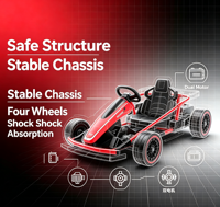 Mobil Listrik Anak Go Kart 24V14Ah Plastik Dual Motor 4845 dengan Remote Control untuk Lampu, untuk Anak Perempuan