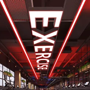 Lettres lumineuses en acrylique 3D personnalisées avec éclairage frontal LED pour la décoration de <span class=keywords><strong>plafond</strong></span> de salle de sport, centre de fitness, club d'exercices - Product Image 1