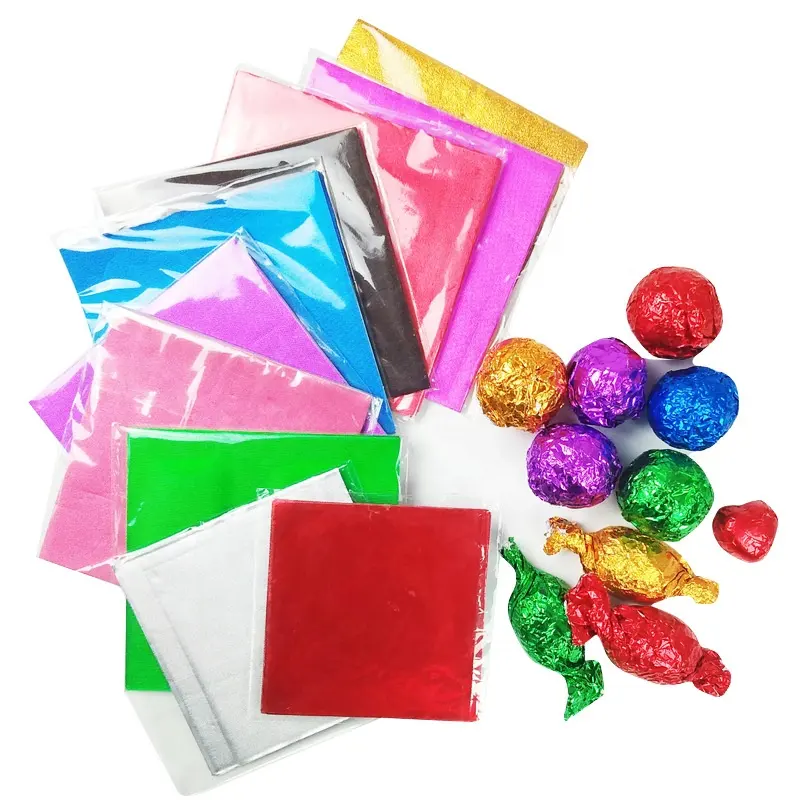 Gekleurde Zilver Aluminium Folie Reliëf Printen Chocolade Folie Wrapper Papier Voor Snoep Bar/Suiker