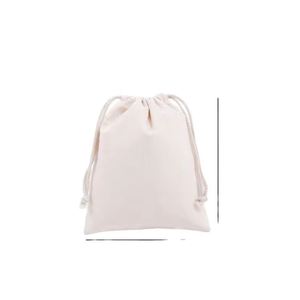 Small Canvas Dust Gift Cloth Back Sack Fabric Gym <b>Black</b> Drawstring Cotton Bag - Product Image 1