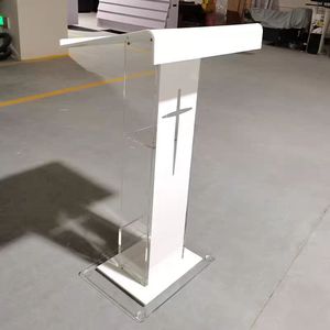 Bục giảng bằng acrylic trong suốt hiện đại, di động, có thể nâng hạ, thích hợp cho nhà thờ, quán bar, trường học, siêu thị - Product Image 5