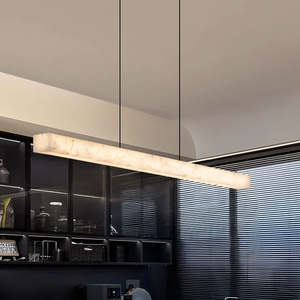 Lámparas Colgantes Lineales de Mármol Modernas Minimalistas para Restaurantes, Cocinas y Bares, Candelabro Colgante de Alabastro para Mesa de Comedor - Product Image 3
