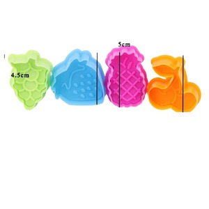 Fruit Spring Mold 4Pcs Cookie Cutter Set For Cake Making Cartoon Shape 3D Fondant Pressing Mold 4.5cm 5cm Size - Product Image 1