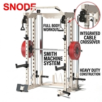 Snode All10 Smith Machine Station de fitness multifonctionnelle compacte avec barre de guidage et système de verrouillage de sécurité pour usage domestique et commercial, banc de squat
