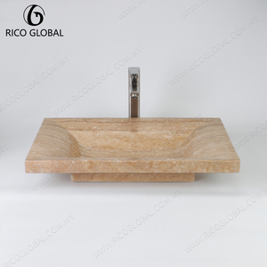 อ่างล้างหน้าหินธรรมชาติทรงสี่เหลี่ยมสำหรับห้องน้ำโรงแรม - Product Image 3