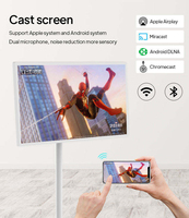 Televisor Portátil Inalámbrico Inteligente de 21.5, 24 y 32 Pulgadas con Pantalla Táctil Android, Monitor Recargable, Pantalla LCD Móvil, Interactiva para Interiores