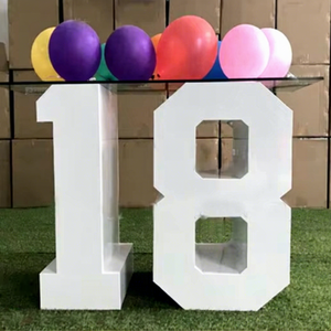 Décorations de table numérotées et lettrées pour fêtes d'anniversaire et événements de mariage, en fibre de verre, taille et couleur personnalisables, USA - Product Image 1
