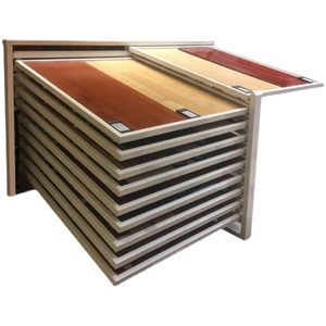 Building materials tile store display stand ceramic tile display with integrated ceiling stone line sample display stand
