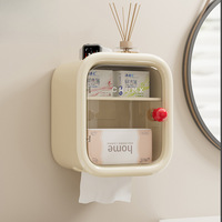 Nouvelle boîte de rangement murale rectangulaire en ABS+PET pour salle de bain, étanche, anti-éclaboussures, écologique, avec poignées et couvercle, pour la décoration intérieure (ODM/OEM)