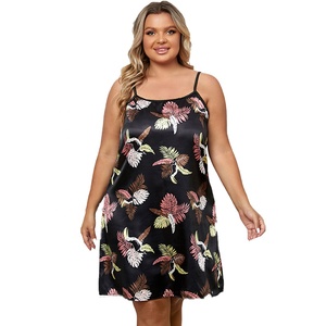 Pigiami da <span class=keywords><strong>notte</strong></span> personalizzati in raso Plus Size estivi con stampa Cami da <span class=keywords><strong>notte</strong></span> Sexy da donna - Product Image 3