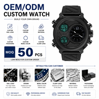 Montre numérique à double affichage SANDA 2145 pour homme, montre de sport, étanche, lumineuse, chronomètre, multifonction, OEM ODM
