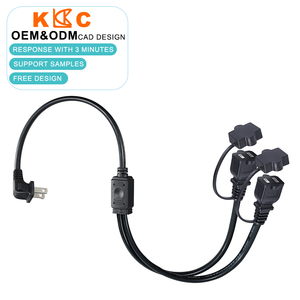 45 Degree Angled NEMA 1-15P Power <b>Cord</b> Splitter / 2-Outlet Low Profile Extension / Indoor Outdoor Decorative <b>Lighting</b> - Product Image 1