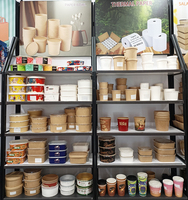 Fabricant d'usine Conteneur jetable d'emballage alimentaire avec impression de logo personnalisé Saladier Bol en papier kraft avec couvercle en papier PET