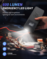 Compresseur d'air numérique portable pour pneus de voiture 150 PSI avec démarreur de secours 14,8 V 120 W, gonfleur de pneus ABS avec lumière LED