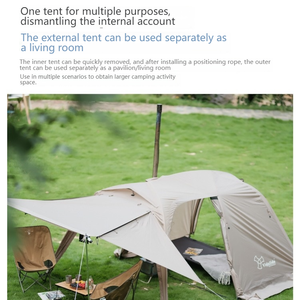 <span class=keywords><strong>Tente</strong></span> de camping pliante portable pour deux personnes, une chambre à coucher, un salon, <span class=keywords><strong>tente</strong></span> de voyage légère pour moto - Product Image 2