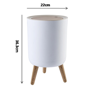 <span class=keywords><strong>Pattumiera</strong></span> rotonda in plastica da 7 litri con piedini a scomparsa bidone della spazzatura con coperchio aperto per la casa in plastica di grandi dimensioni - Product Image 2