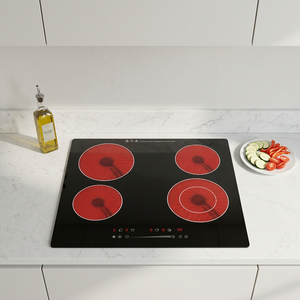 Table de cuisson électrique encastrable LONGSTAR de haute qualité à 4 brûleurs, surface en verre lisse, céramique, 6000W, usage commercial et hôtelier, garantie 1 an - Product Image 2