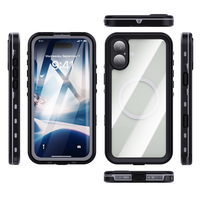 Coque de téléphone antichoc Redpepper transparente à pois magnétique étanche pour iPhone 17 Pro Max, iPhone 17 Air, 16, 16E, 17E