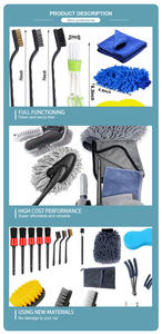 Kit de 26 brosses de detailing automobile, <span class=keywords><strong>brosse</strong></span> à neige, brosses de nettoyage pour <span class=keywords><strong>perceuse</strong></span>, tampons éponge de polissage, outils de nettoyage pour l'intérieur et l'extérieur de la voiture - Product Image 3