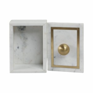 Scatola decorativa in marmo con pomello in ottone e intarsi per gioielli, oggetti di valore e decorazioni per la casa - Product Image 6