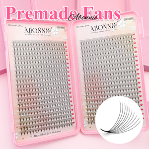 Abonnie Mink Bouquets de <span class=keywords><strong>cils</strong></span> préfabriqués 8D à base fine et pointue, éventails de <span class=keywords><strong>cils</strong></span> préfabriqués larges, grande boîte, tiges longues, éventails de volume préfabriqués - Product Image 3