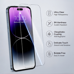 Protector de Pantalla de Vidrio Templado Fluorescente de Silicona 2.5D de Alta Definición para <span class=keywords><strong>iPhone</strong></span> 17 16 15 14 <span class=keywords><strong>13</strong></span> Air Pro Max - Product Image 4
