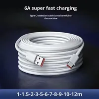 Cable de Datos Tipo-C Ultra Largo de 12m de Alta Calidad, Personalizado, para Auriculares, Carga Rápida, Función de Carga Extendida, Revestimiento de PVC Puro