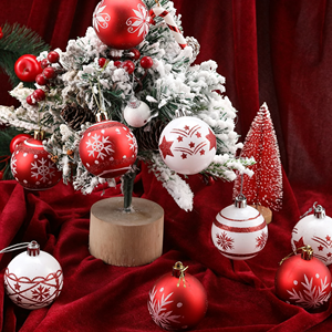 Adornos para Árbol de Navidad, Bolas de Navidad, Juego de Adornos Pintados con Purpurina para Decoración Navideña, Fiestas en Casa, Adornos Colgantes - Product Image 2