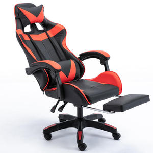 เก้าอี้เล่นเกมหนัง PU เก้าอี้เล่นเกมหนังพีซีเก้าอี้เล่นเกมสีชมพูปรับเอนได้เก้าอี้เล่นเกมออกแบบตามหลักสรีรศาสตร์พร้อมที่วางเท้า