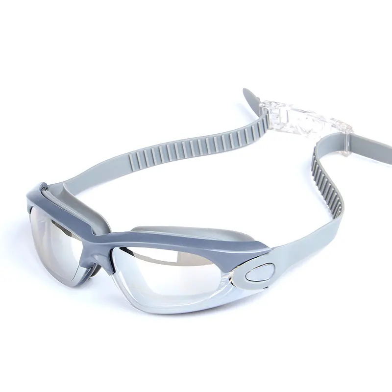 Moda ayna kaplı yüzme gözlükleri kulak tıkacı ile arena silikon yüzmek gözlük dayanıklı Anti-sis yetişkin yüzme gözlükleri