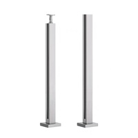 Système de garde-corps en verre en acier inoxydable noir avec connecteur rotatif Colonne de clôture coupe-vent pour balcon extérieur
