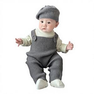 Nuevo mono de primavera estilo coreano para bebés, de viscosa, con cuello y tirantes, para niños y niñas, ropa informal para gatear y jugar. - Product Image 1