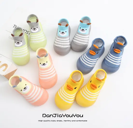 Wholesale Baby Boy Girls Animal Non-Skid Indoor Slipper Infants Breathable Elastic Socks Shoes