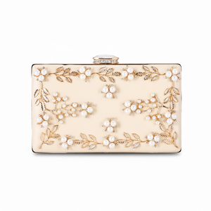 Bolso de noche con cuentas y flores hecho a mano para mujer, bolso de boda con peonía de seda para banquetes de novia y fiestas. - Product Image 1