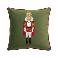 Casse-Noisette Broderie à paillettes Housse de coussin personnalisée avec passepoil Taie d'oreiller décorative en velours doux pour les vacances de Noël