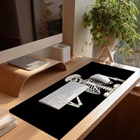 Tapis de souris gaming 31,5x11,8 pouces, base en caoutchouc antidérapante, grand tapis de bureau, design artistique squelette pour la maison, le bureau et le gaming