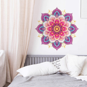 Nuevo Adhesivo Decorativo de <span class=keywords><strong>Pared</strong></span> con Diseño de Mandala en Rosa y Morado <span class=keywords><strong>para</strong></span> Dormitorio - Product Image 1