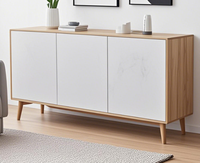 Armoire de rangement moderne en bois pour salon avec design gain de place, 3 compartiments, montage facile