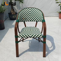 Chaise de salle à manger d'extérieur empilable et étanche en rotin pour café, hôtel, restaurant, bistrot, villa, cour – Offre Spéciale