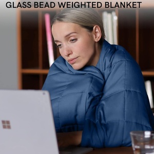 <span class=keywords><strong>Couverture</strong></span> lestée personnalisée en gros, non toxique, avec perles de verre et rembourrage en coton respirant, pour soulager l'anxiété et le <span class=keywords><strong>stress</strong></span>, favoriser le sommeil - Product Image 4