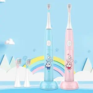Brosse à dents électronique sonique à manche dessin animé pour enfants brosse à dents souple rechargeable personnalisée pour enfants