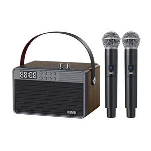 Altavoz inalámbrico Leerfei con 2 micrófonos, máquina de karaoke portátil para uso en el hogar y al aire libre - Product Image 4