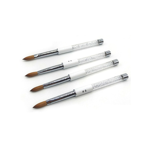 Pinceau à ongles en acrylique avec manche en tube argenté, logo personnalisé, 100% poils de Kolinsky purs, poudre liquide acrylique, pinceau à ongles pour salon de manucure - Product Image 6